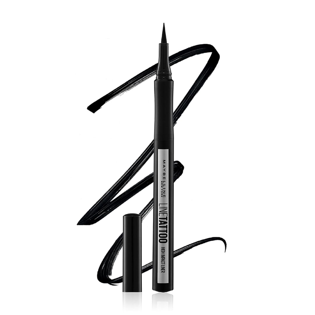 Maybelline New York Eyeliner, Intense Eyeliner, Long-lasting, Felt-tip Applicator, Line Tattoo High Impact Liner, Black