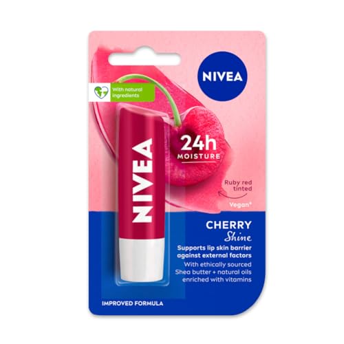 NIVEA Lip Balm, Fruity Cherry Shine, 4.8g