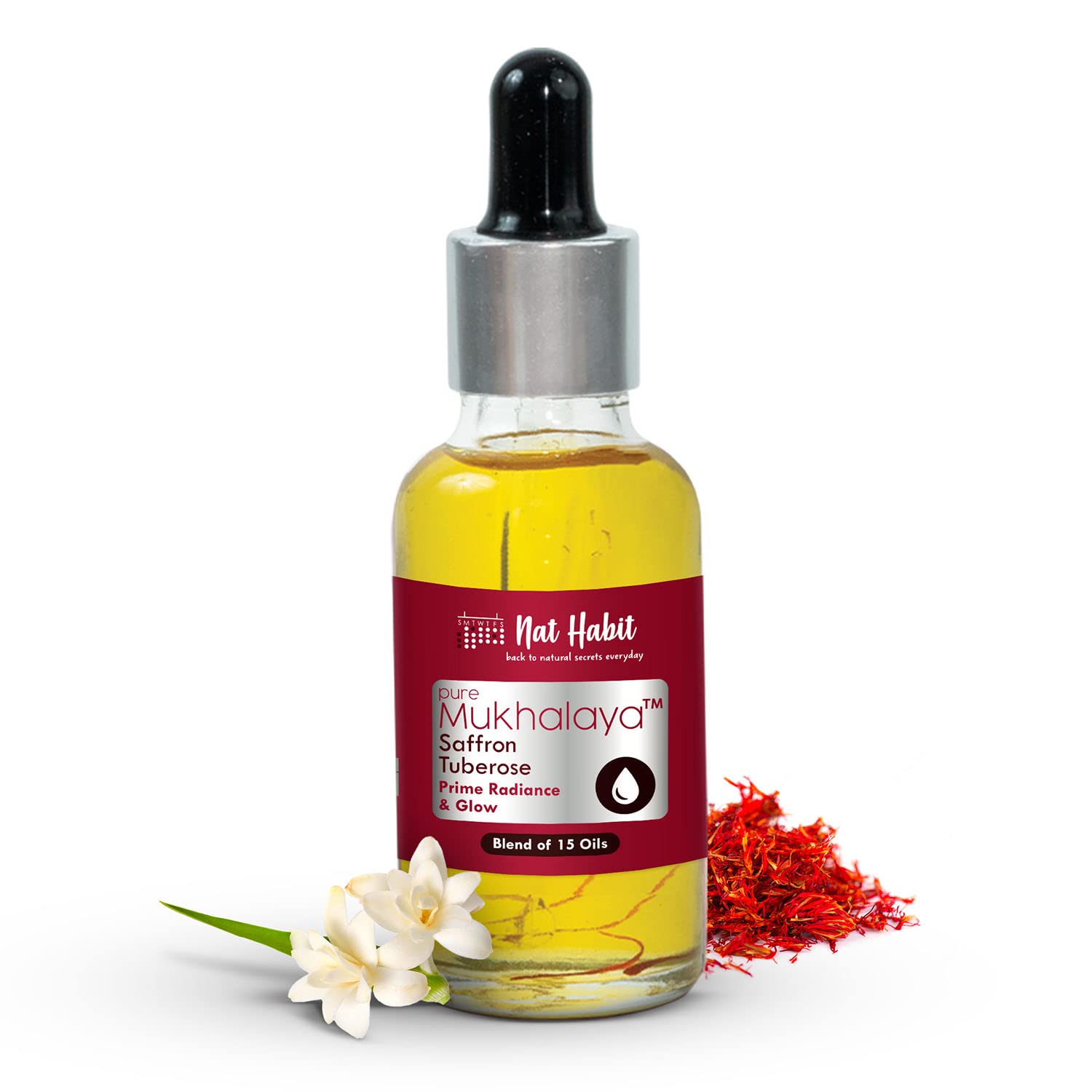 Nat Habit Pure Saffron Tuberose Mukhalaya 100% Ayurvedic Face Oil - 30ml