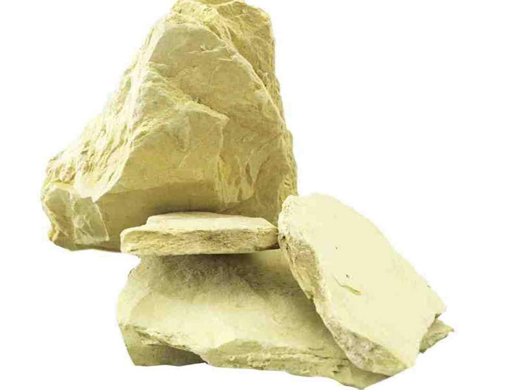 Natural Multani Mitti Stone Form, Fuller's Earth/Calcium Bentonite Clay for All Skin Type | (Multani Mitti Stone 849 Gram)