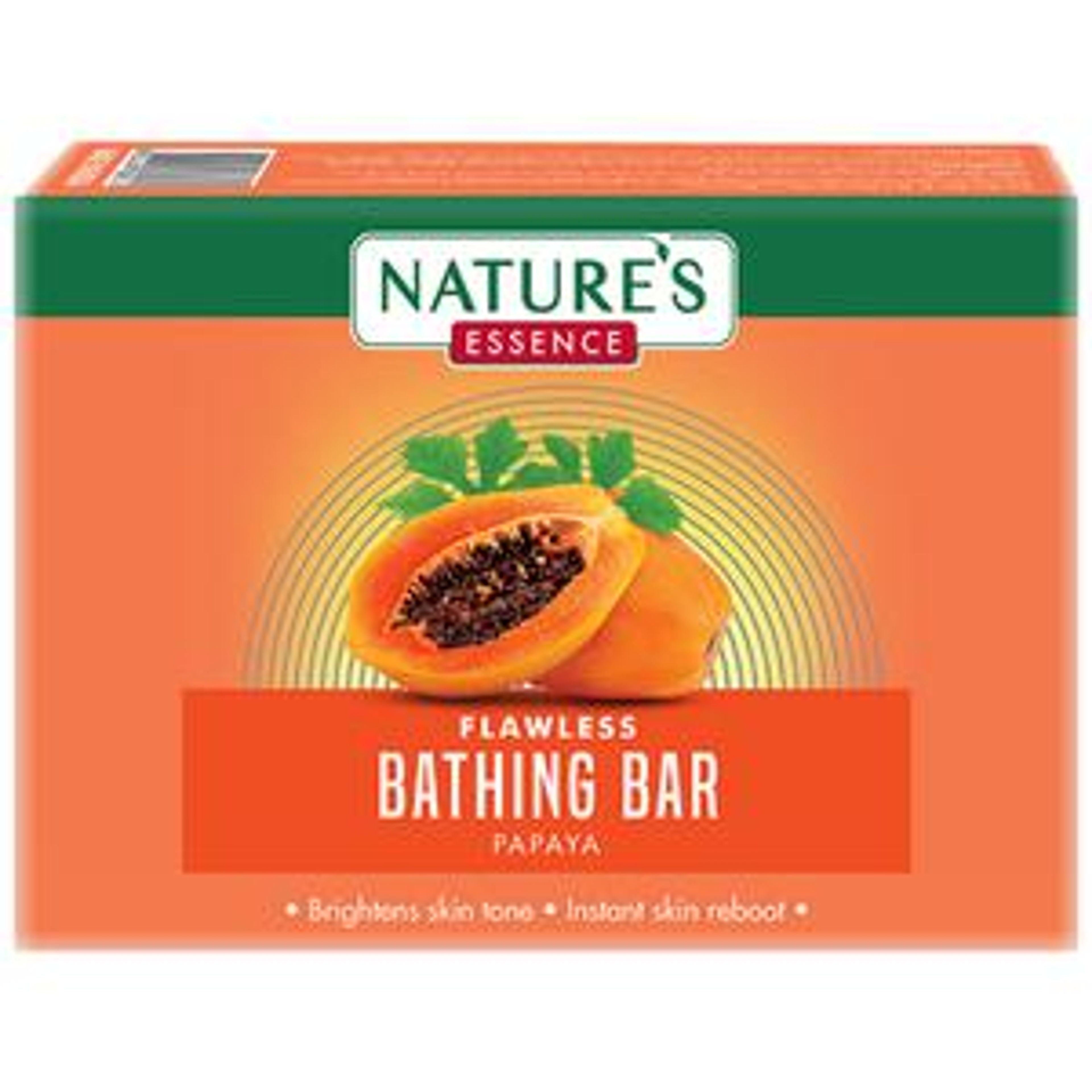 Natures Essence Flawless Bathing Bar Papaya - Brightens Skin Tone, Instant Skin Reboot, 75 g