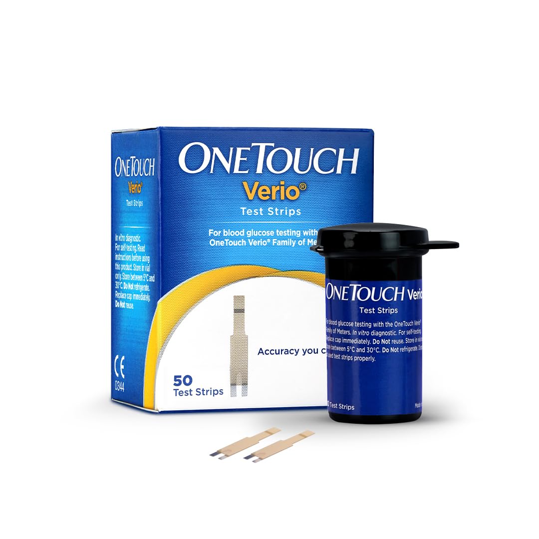 OneTouch Verio Test Strips | Pack of 50 Strips - For use with OneTouch Verio Flex Glucometer