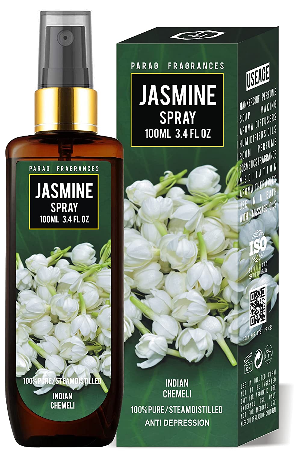 Parag Fragrances Essential Oil Jasmine Spray- 100ml