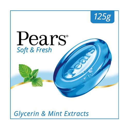 Pears Soft & Fresh Bathing Bar with 98% Pure Glycerin, 125 g
