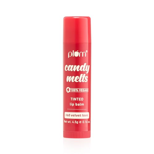Plum Candy Melts Red Velvet Love Tinted Lip Balm | Moisturizes & Nourishes | Hydrates Dry & Chapped Lips | 100% Vegan | 4.5g
