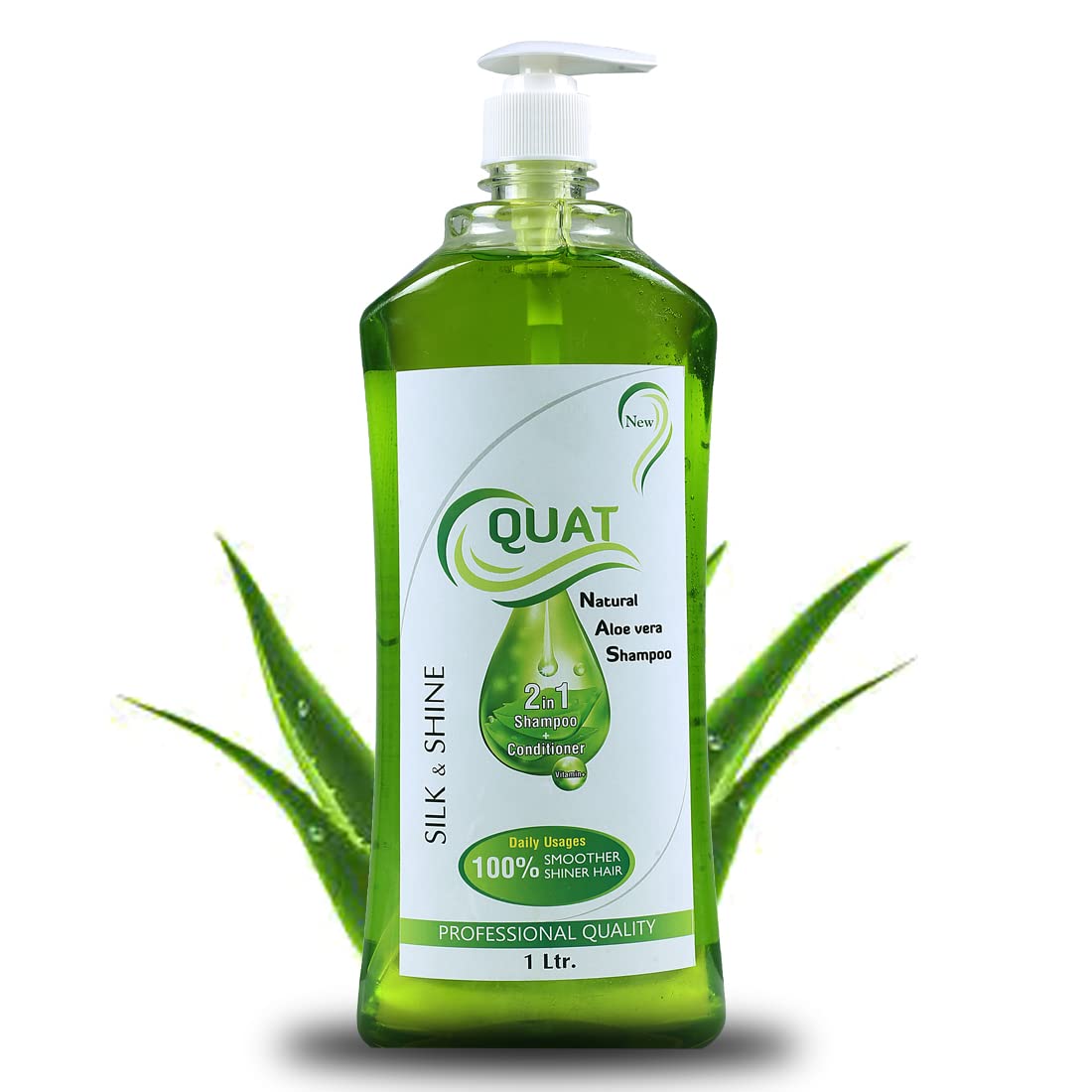 QUAT Natural Aloe vera 2-in-1 Smooth and Silky Anti Dandruff Shampoo + Conditioner - 1L (1000ml)