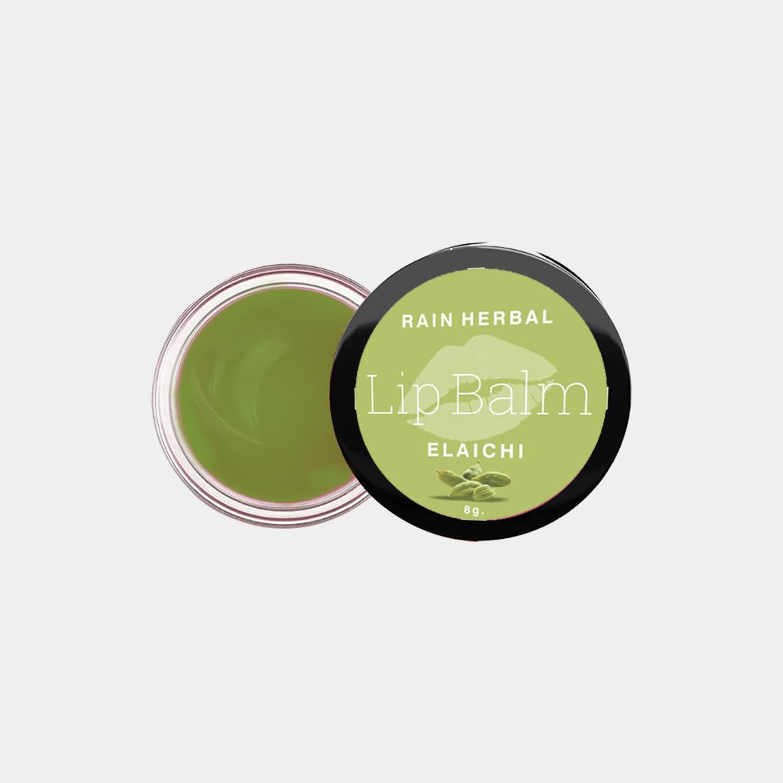 Rain Herbal Elaichi Lip Balm for dry, chapped lips with Intense Moisturizing| Lip Protection & Nourishment | For Women & Men | 8gm