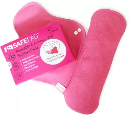 Real Relief India Safepad Antimicrobial Reusable pads Sanitary Pad  (Pack of 4)