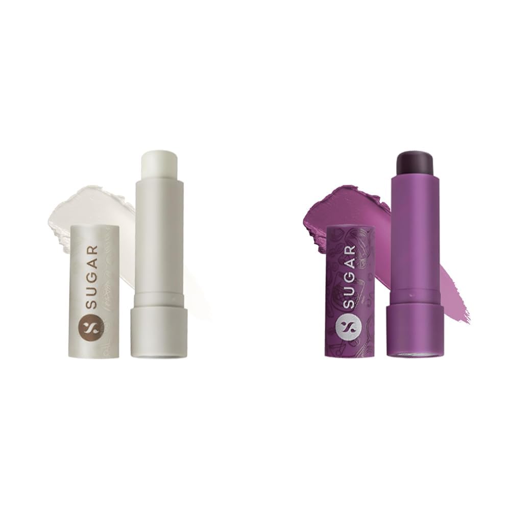 SUGAR Cosmetics - Tipsy Lip Balm - 03 Pinacolada - 4.5 gms - Lip Moisturizer for Dry and Chapped Lips & SUGAR Cosmetics - Tipsy Lip Balm - 07 Bramble