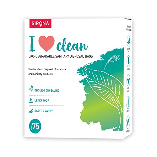 Sirona Sanitary Disposal Bags | 75 Bags | Pad Disposable Bags for Discreet Disposal of Tampons, Condoms, Sanitary Pads, Panty Liner & Personal Hygiene Waste (Green)