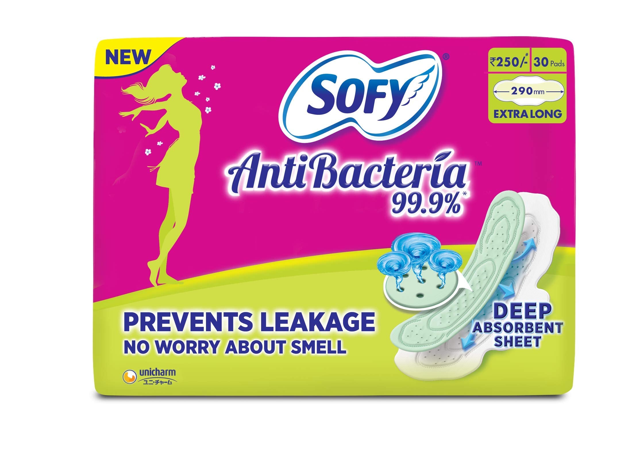 Sofy Antibacteria Extra Long Pads - 30 Count