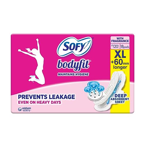Sofy Bodyfit Sanitary Pads - XL+60mm long, Pack of 18