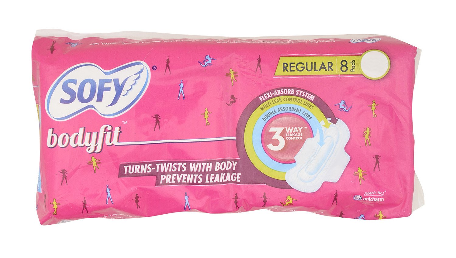 Sofy Sanitary Pad - Bodyfit Regular, 8 Pieces Pack
