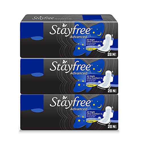 Stayfree Advanced XXL | Combo packs 84 Pads | All Night Ultra Comfort Sanitary Pads for Women | Convert Heavy flow into Gel | Odour Control | Absorbs 2x Faster With 2x Better Coverage | Up to 12 Hours of Protection | Ultra Thin Pads |