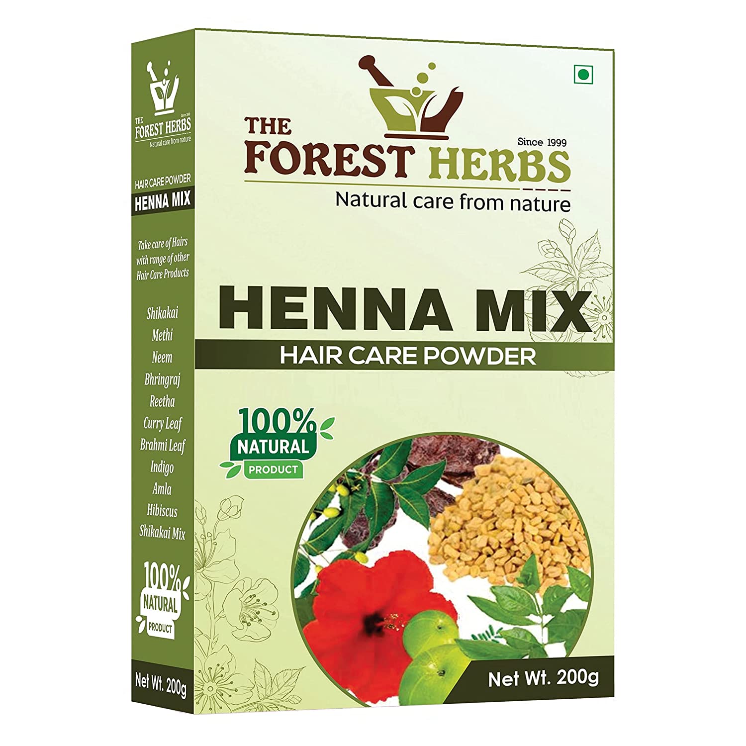 The Forest Herbs Natural Care From Nature Herbal Henna Mix Powder, 200g - Brown