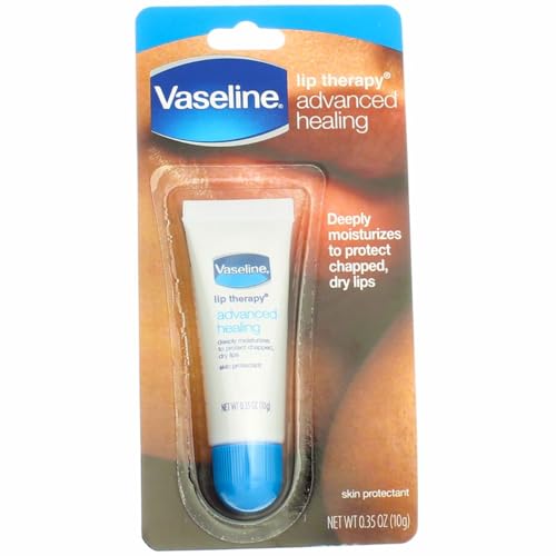 Vaseline Lip Therapy Lip Balm Tube, Advanced Healing Lip Moisturizer, 0.35 Oz