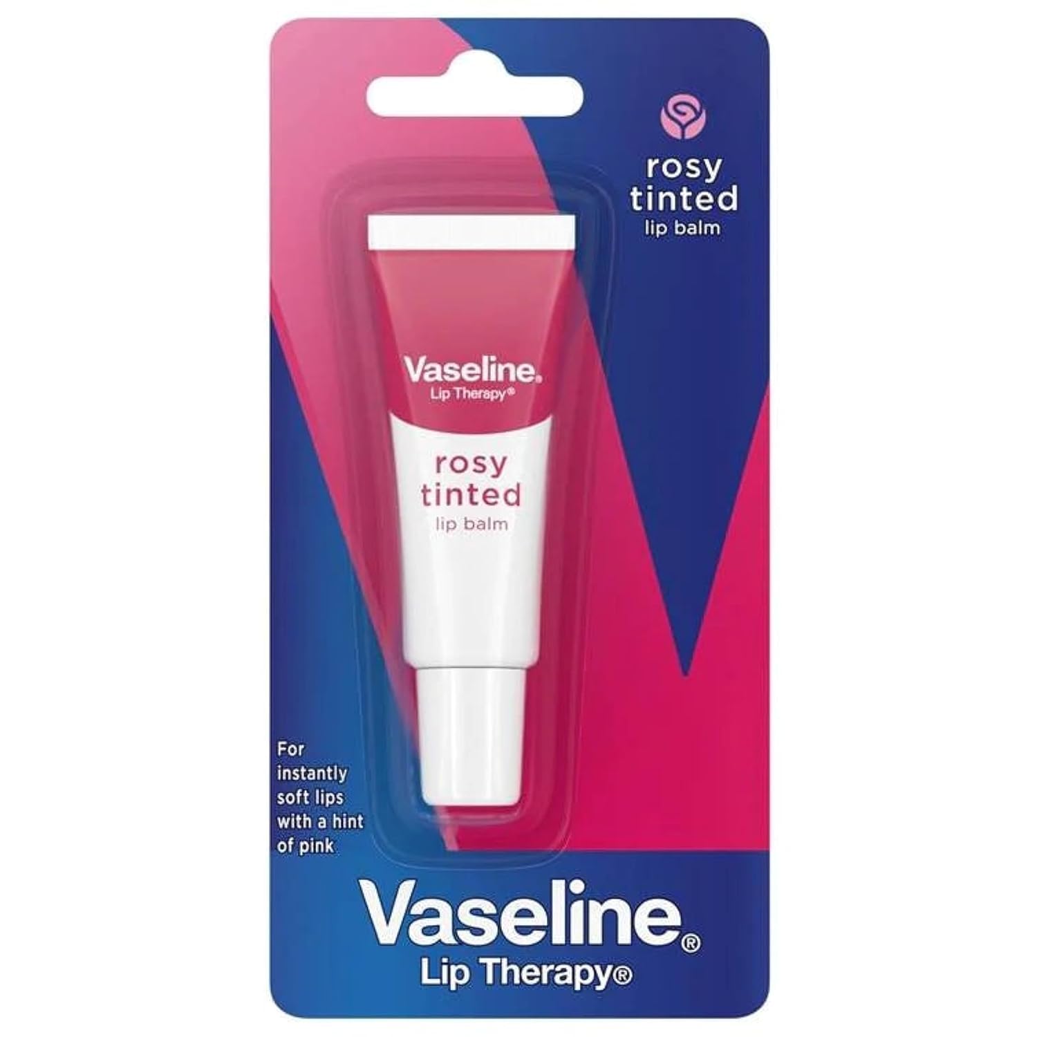 Vaseline Lip Therapy Rosy Tinted Lip Balm, 10g For Dry Lips With Rosy Shine - Pink
