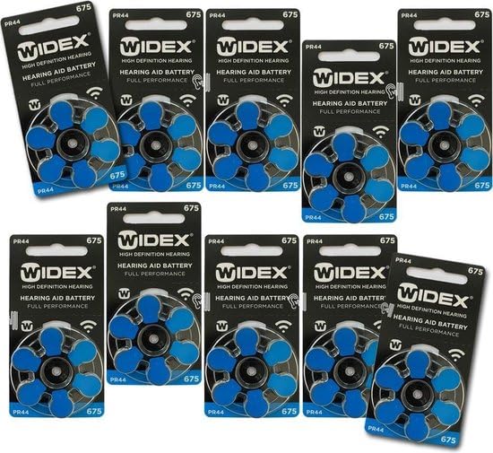 Widex hearing aid battery Size 675 (PR44) (10 Packet=60 Batteries)