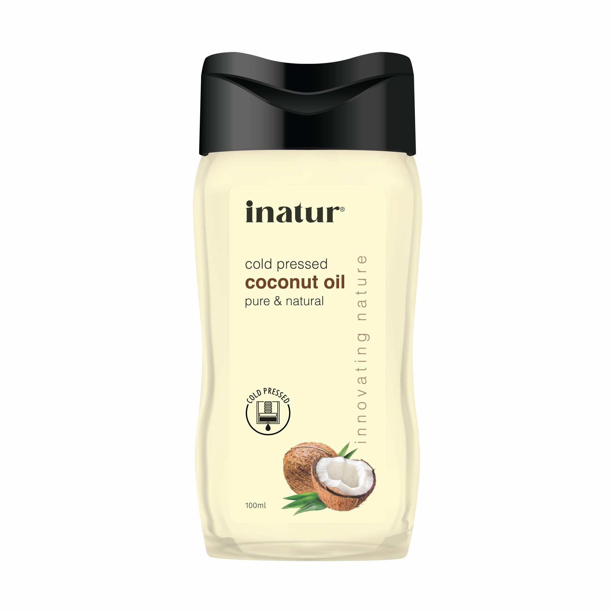 inatur Coconut Oil 100ml - 100% Pure, Virgin, Cold Pressed & Organic | Coconut Oil for Hair, Body & Skin Care | Pure Coconut Oil for Skin, Organic Coconut Oil for Skin, Suitable for All Skin Types