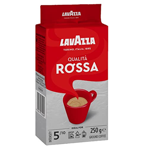 4x Lavazza Qualita Rossa Ground Coffee Pouch, (Pack of 4 - 250 g each)