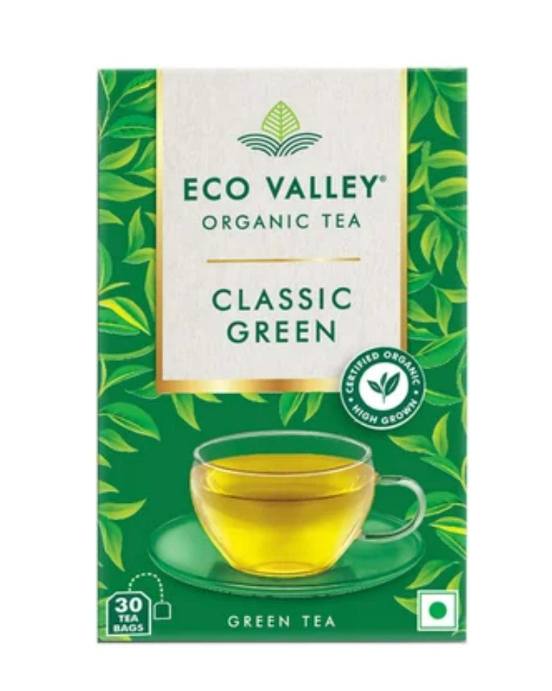 Eco Valley Organic Classic Green Tea Bags - 30Pices