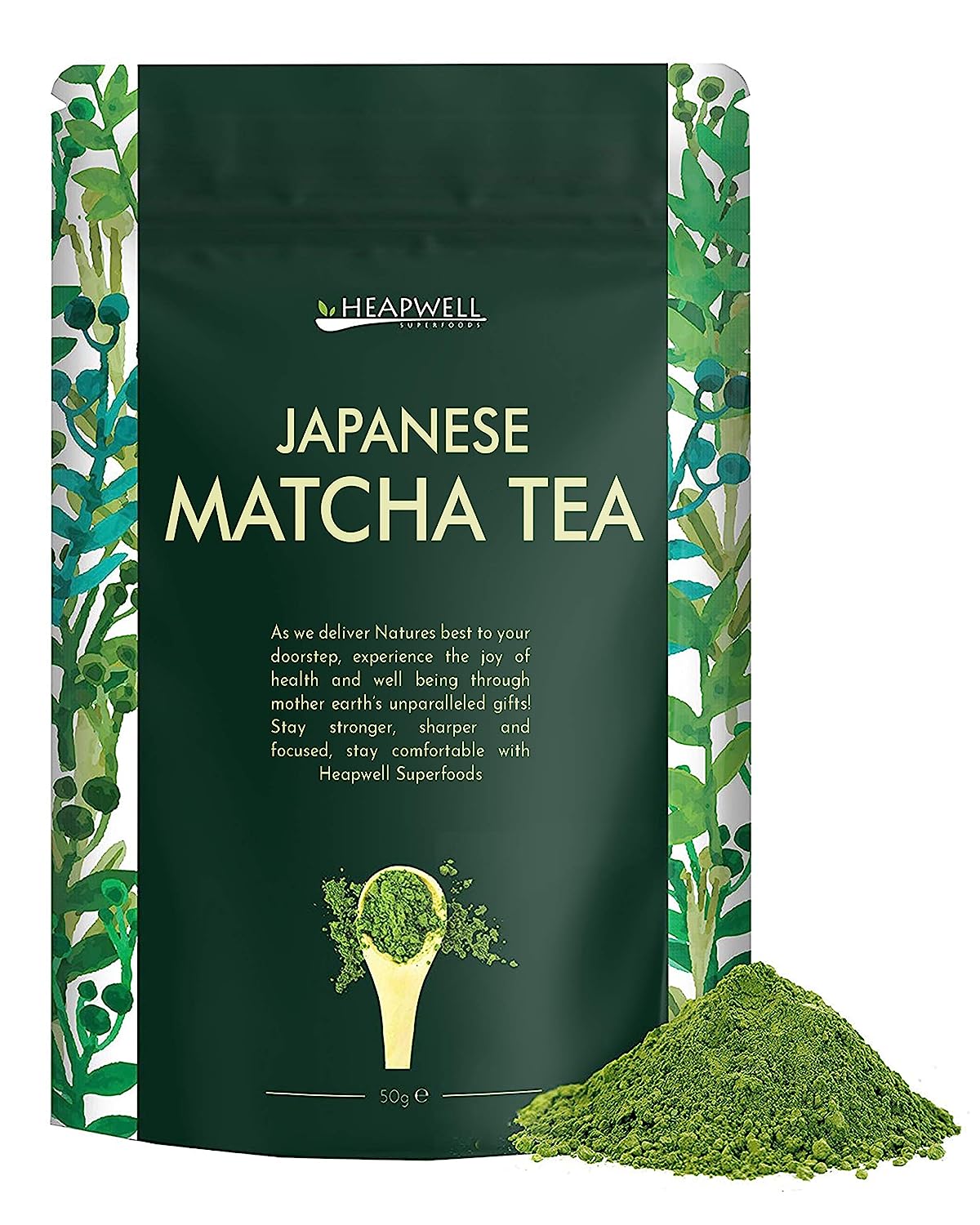 Heapwell Superfoods Japanese Matcha Green Tea Powder, 50g