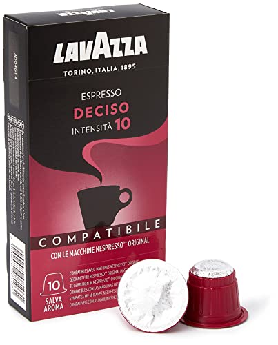 Lavazza Espresso Deciso, 50 g with 10 Nos Nespresso Compatible Coffee Capsules Box