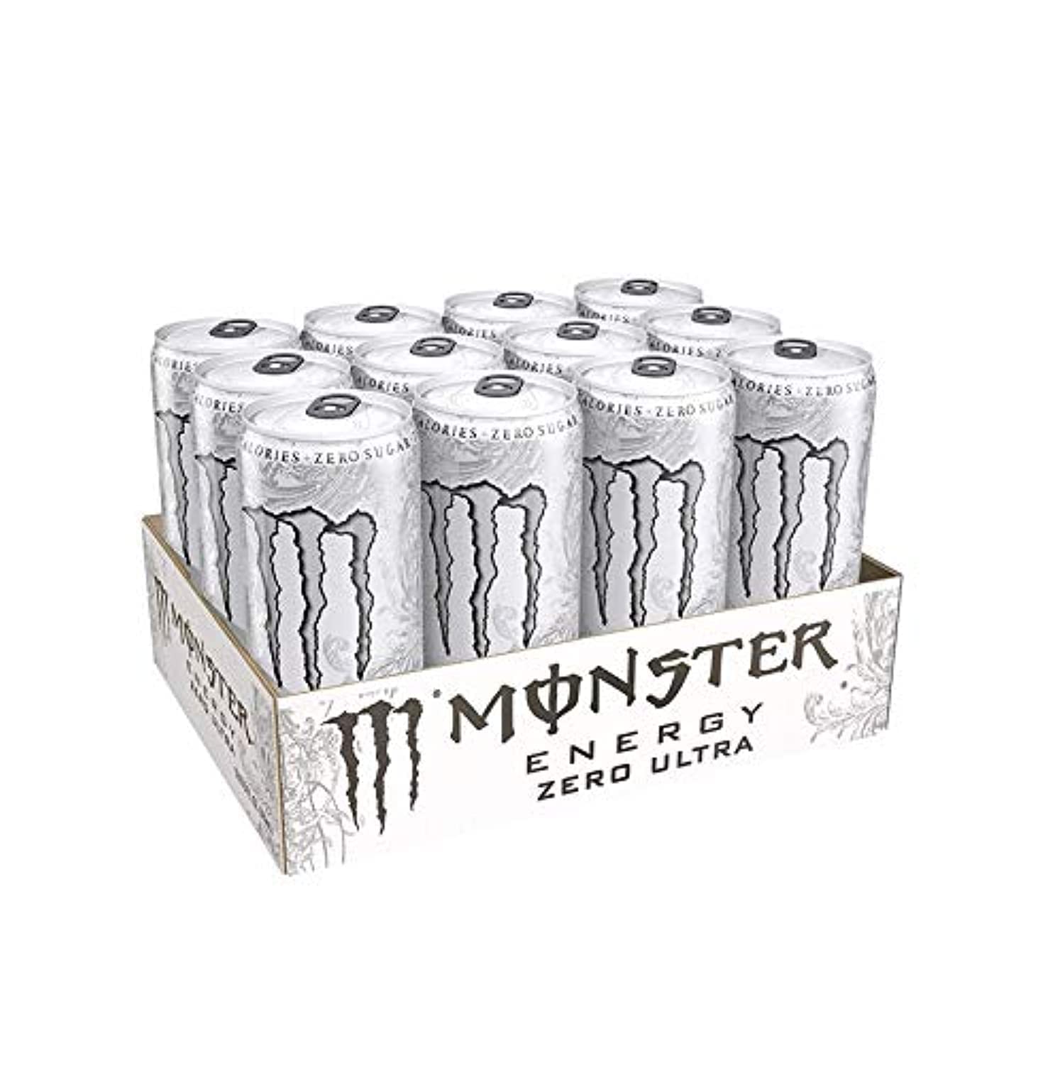 Monster Energy Chefsneed Ultra Zero Drink, (Pack Of 12 Cans X 500Ml Each), Vegetarian - Ultra Zero