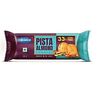 10x Mrs Bectorâ€™S Cremica Pista Amlond Cookies, 100G each, Pack Of 10
