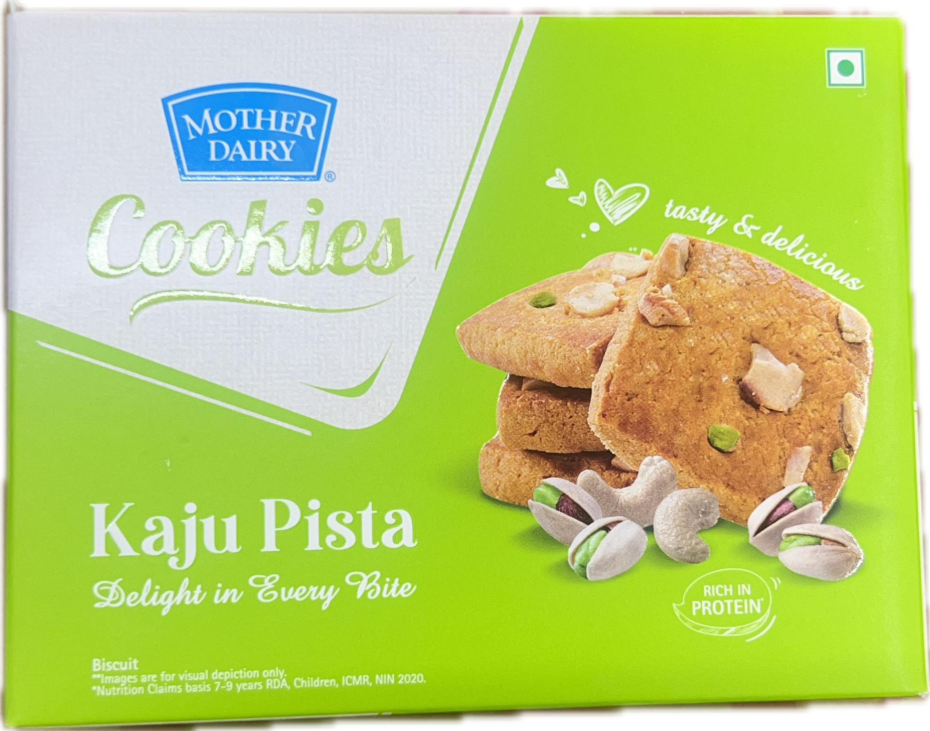 4x Mother Dairy Kaju Pista Cookies - 150g - Pack of 4