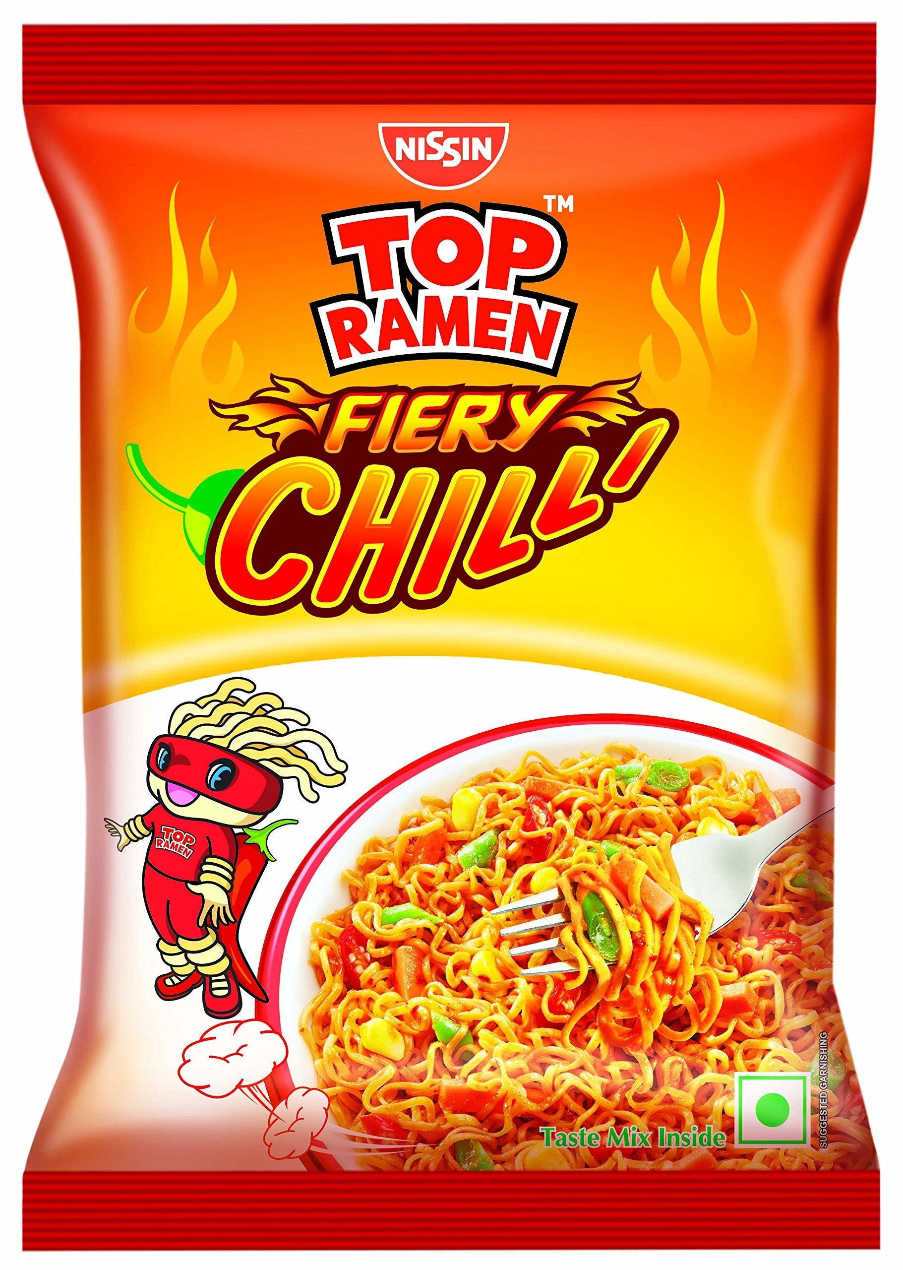 50x Top Ramen Fiery Chilli Noodles, 70g - Pack of 50