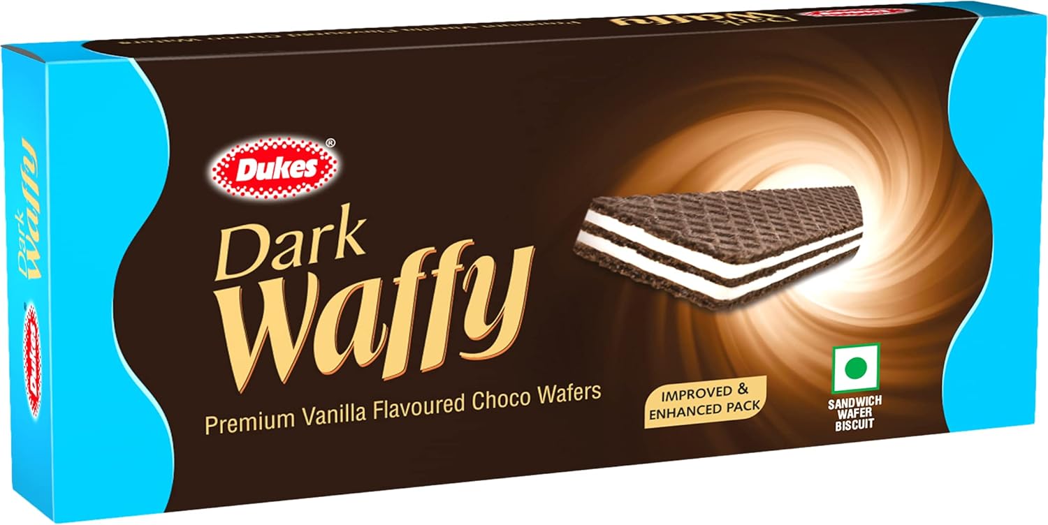Dukes Dark Waffy - Premium Vanilla Flavoured Choco Wafers  (150 g)