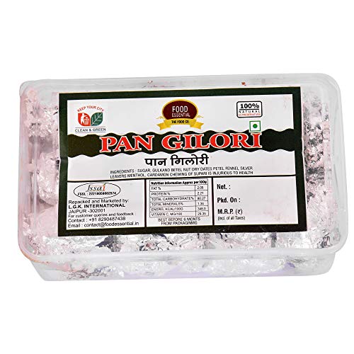 FOOD ESSENTIAL Pan Gilori [Mouth Freshener, Paan Mukhwas, After-Meal Mukhwas,Paan Khajoor] 20 Pcs.