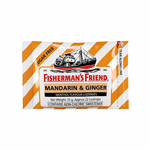 Fisherman's Friend Sugar Free Mouth Freshener - Mandarin & Ginger- Refreshing and Soothing Lozenges 25g