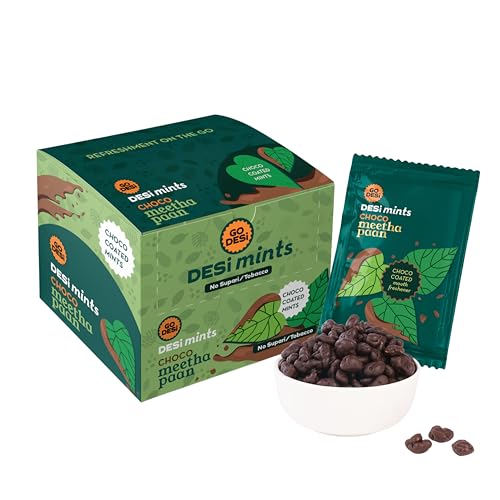 GO DESi Choco Meetha Paan, Box of 20 Sachets, Mouth fresheners, Desi Mints, Refreshing Mouthfreshener, Mukhwas, No Supari