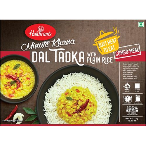 Haldirams Ready To Eat - Yellow Dal Tadka With Plain Rice, 375 g