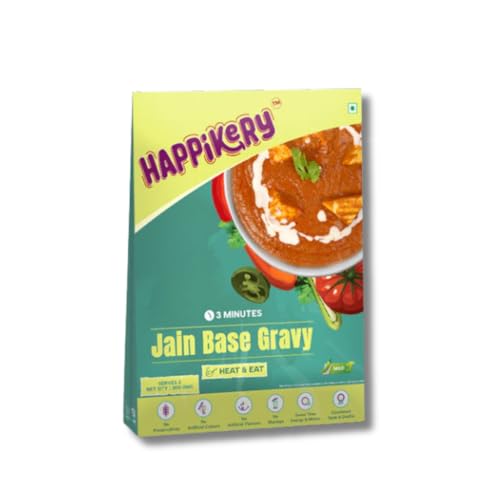 Happikery Readymade Jain Gravy |1kg | (Veg Mix, Upto 5-7 Servings) | No Preservative | No Onion and Garlic | Made with Delicious Tomatoes | Ready to Cook Indian Masala Gravy Mix | Ready in 3 Min