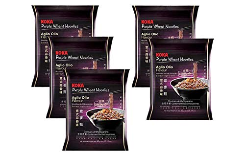 Koka Purple Wheat Noodles Aglio Olio Flavor 60g (Pack of 5) "(HALAL Certified)"