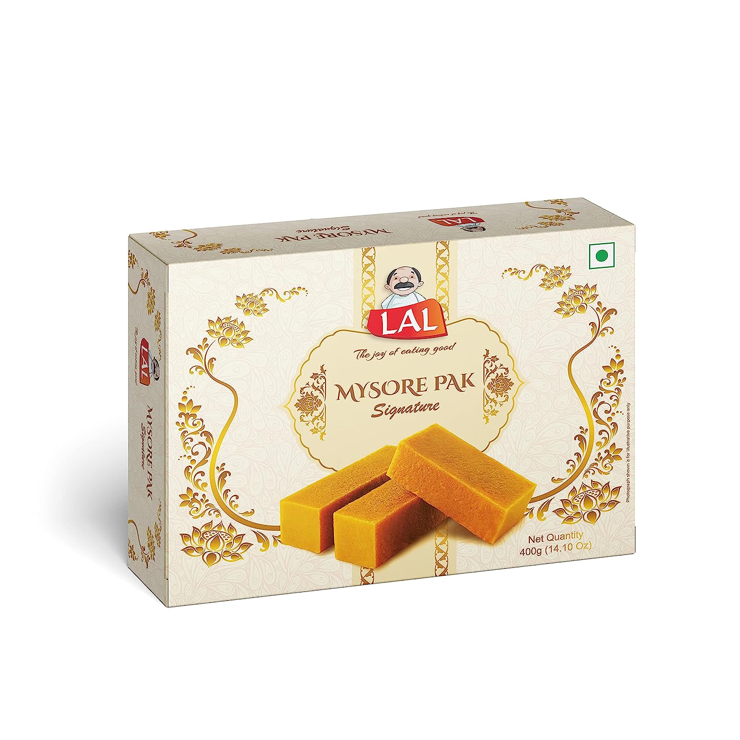 Lal Sweets Mysore Pak Signature | Made with Special Cow Ghee - 400gms
