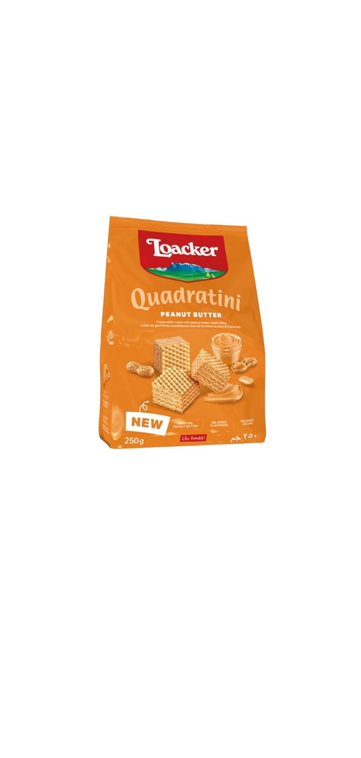 Loacker Quadratini Peanut Butter Wafer - 250gms
