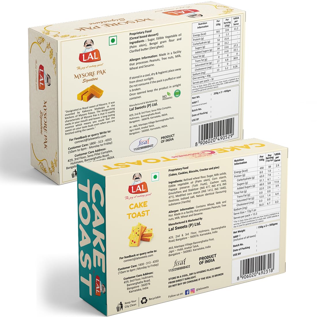 Mysore Pak 400g & Cake Toast 300g