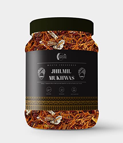 Organic Nature Home Made Jhilmil Supari Jhilmil Mukhwas 150 gms Mouth Freshener [Jar Pack]