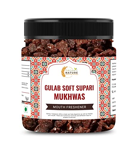 Organic Nature Soft Gulab Supari Mouth Freshener Sweet Rose Supari (Jar Pack) (300 Grams (Pack of 1 of 300 Grams))