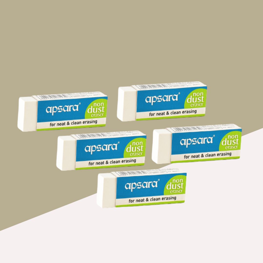 Apsara Non Dust Eraser - Big ( Set Of 5 )