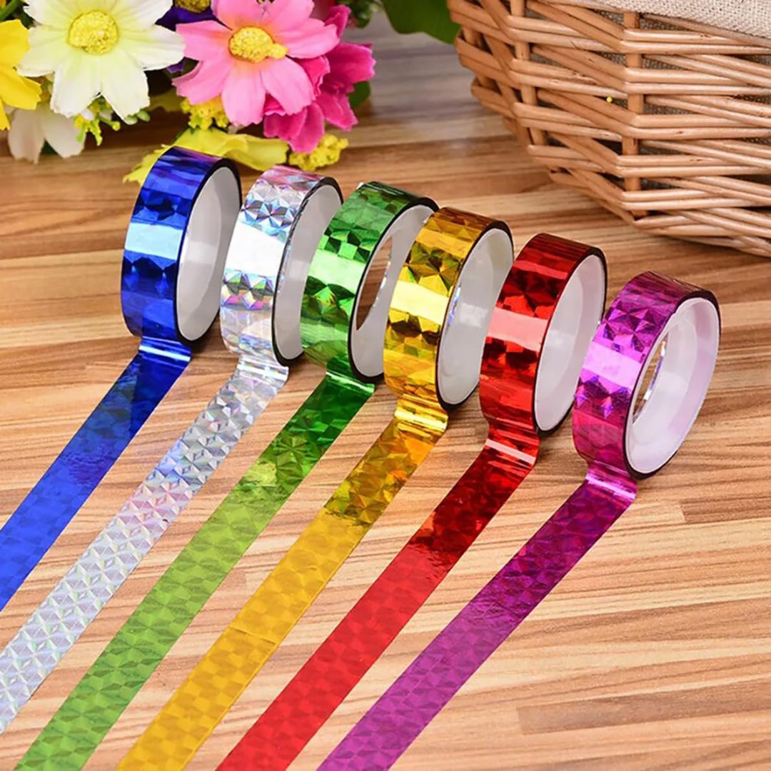 Coloured Sparkle Tape â€“ 1/2 Inch for Creative Projects (Pack of 12)