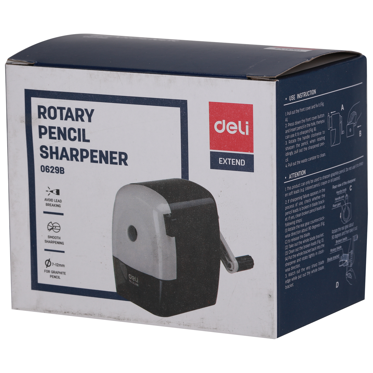 DELI E0629B ROTARY PENCIL SHARPENER - Color May Vary