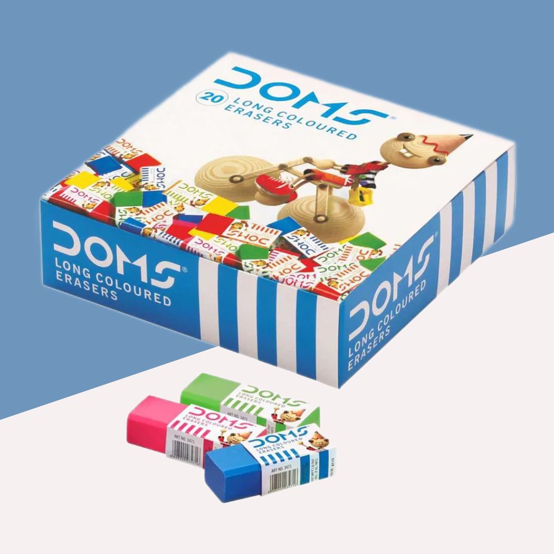 Doms Long Coloured Erasers ( Pack of 20 )