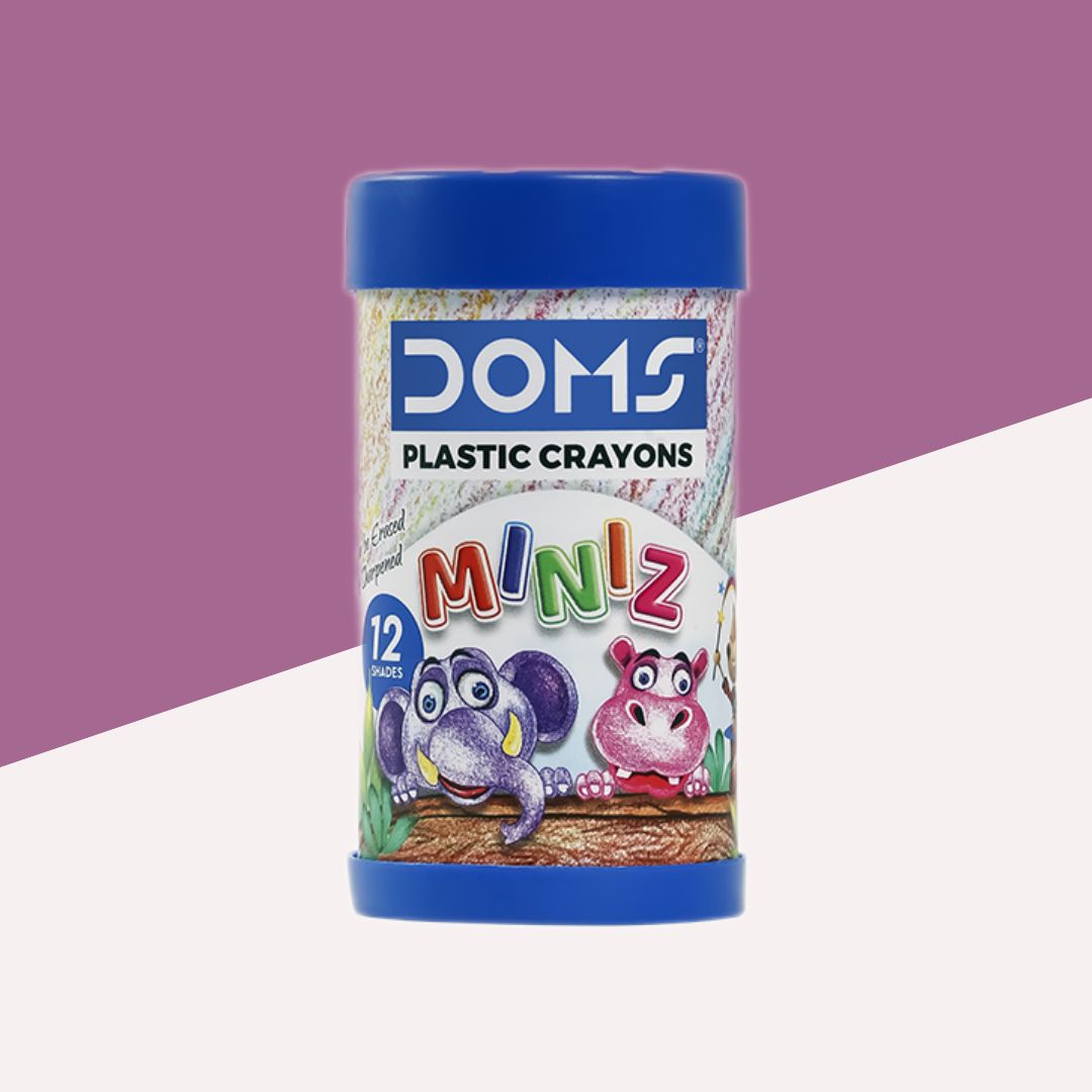 Doms Miniz Plastic Crayons for Creative Kids ( Pack Of 12 )