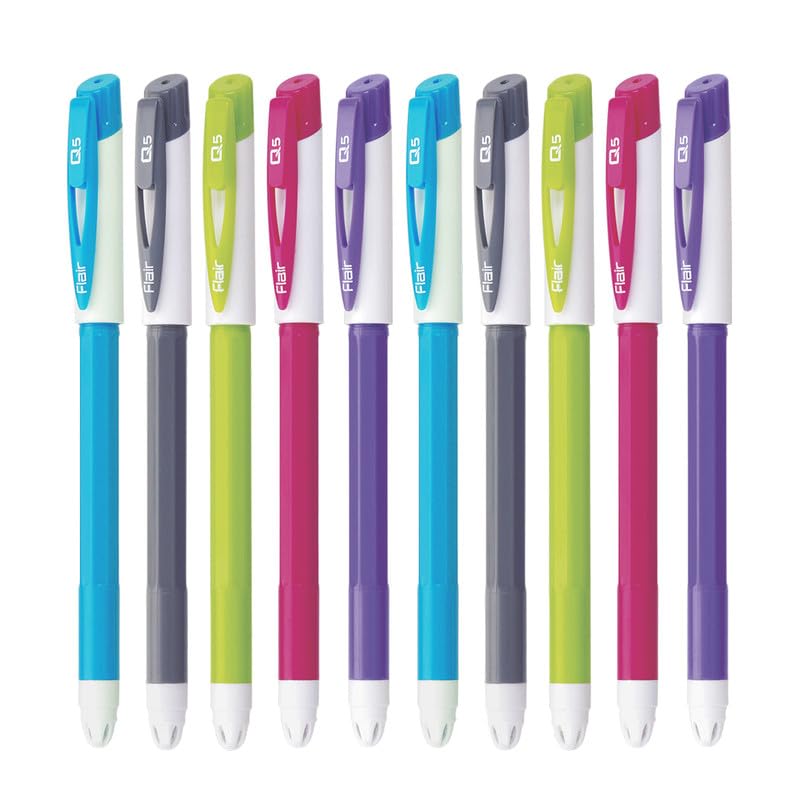 Flair 0.7 to 1mm Q5 10 Pcs Ball Pen, Blue Ink