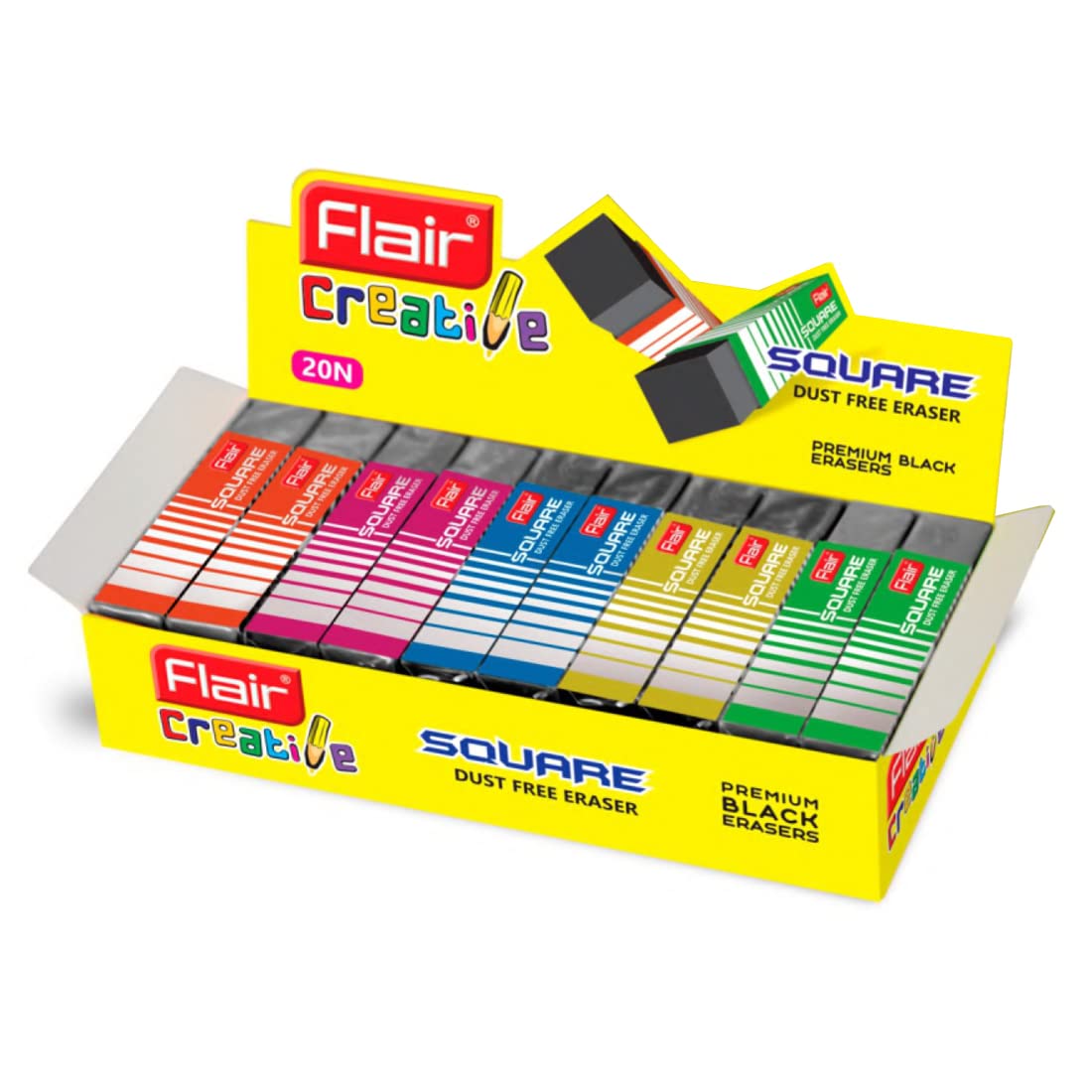 Flair Creative Series Square Eraser Box Pack